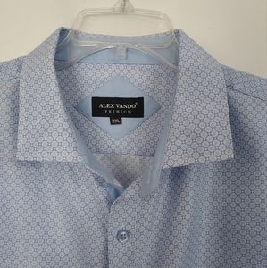 Alex Vando Premium Button Down Blue Shirt. Size 2XL